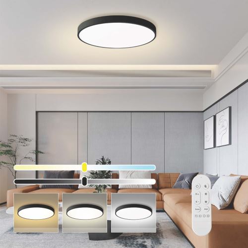 Immax NEO LITE SEMPLICI Smart Deckenleuchte Tuya WiFi BEACON, 80 cm, 96 W, 6912 lm, schwarz (1)