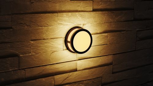 Immax LUXLINE Outdoor LED Wall and Ceiling Light, Round, BLACK, 8W, 3000K, 240V, IP54 (2)