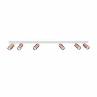 Immax PUNTO-6 Decken-Wandleuchte linear 6 Köpfe, GU10, 119cm, Kupfer/Weiß