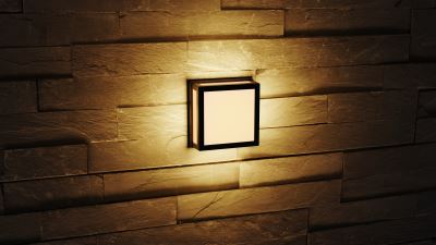 Immax LUXLINE Outdoor LED Wall/Ceiling Light, Square, BLACK, 8W, 3000K, 240V, IP54