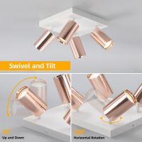 Immax PUNTO-4S ceiling wall spotlight square 4 heads, GU10, copper/white (8)