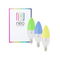 Immax NEO LITE Smart 3x LED bulb E14 6W RGB + CCT color and white, dimmable, WiFi, C37, Beacon