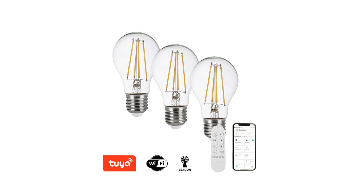 Smart filament bulb Immax NEO LED set 3xE27 7.3W CCT 900lm dimmable ...