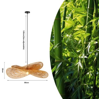 Immax BOHO MARIPOSA design pendant luminaire, L80cm. E27, natural jute