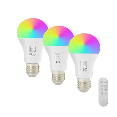 Immax NEO LITE Set of 3 Smart LED Bulbs, E27, 14W, RGB+CCT, Dimmable, WiFi Beacon+DO