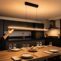 Immax NEO-MADEIRA linear walnut wood 157 cm, 37 W, 3000 K, on a cable, dimmable with a sensor (14)