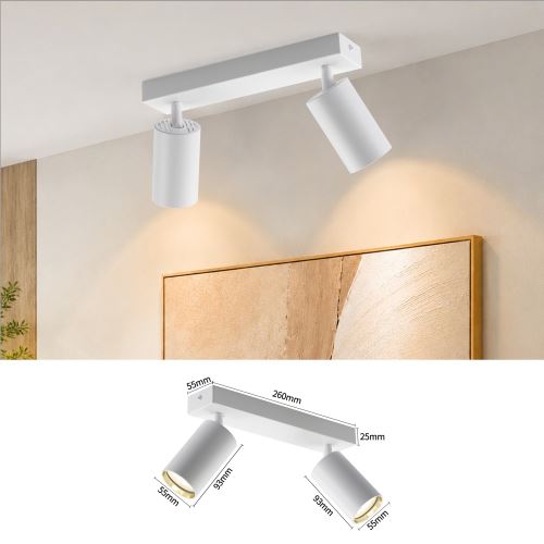 Immax PUNTO-2 ceiling wall spot light 2 heads GU10 white (15)