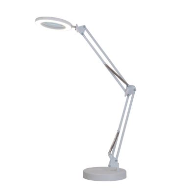 LED dimmbare Tischleuchte mit Vergrößerungsglas IMMAX ZOOM 12W/5V weiß