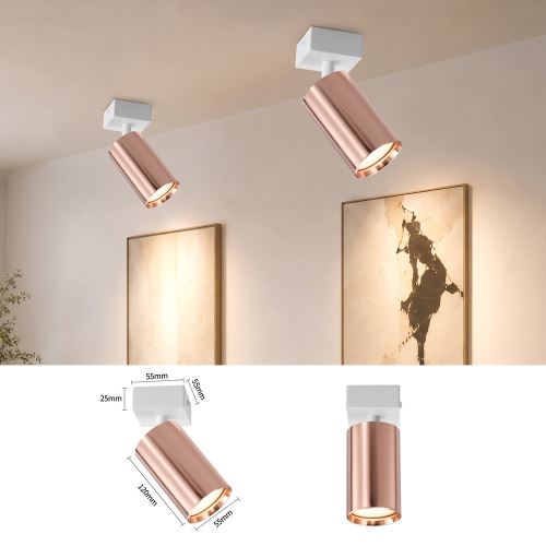 Immax PUNTO-1 ceiling, wall, and spot light for GU10 bulbs, copper-white (14)