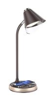Immax FINCH LED table lamp with Qi charging brown +gold elements
