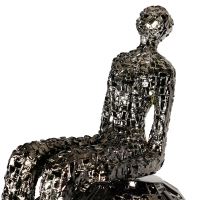 Immax SILUETTE Imperial OBR-190cm electroplated GUN black fibreglass sculpture with plinth (9)