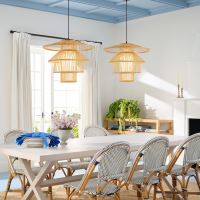 Immax BOHO PINCHOS design pendant luminaire, D50cm, E27 bamboo wood