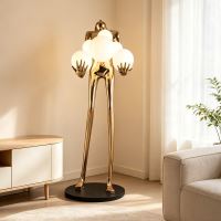 Immax SILUETTE HUMAN BALL – 180 cm – Skulptur-Stehlampe, Glasfaserkunststoff, Roségold, 6xE27 (6)