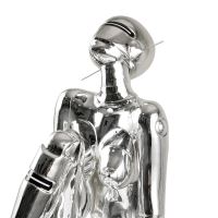 Immax SILUETTE CYBER GIRL-120 statue, shiny electroplated silver (chrome), fibreglass, 3W (12)