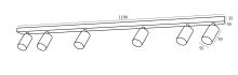 Immax PUNTO-6 Ceiling wall lamp linear 6 heads, GU10, 119cm, white (1)