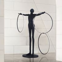 Immax SILUETTE Ring 210 cm – Sculptural Floor Lamp, Fiberglass, Black, LED SMART 90W (8)