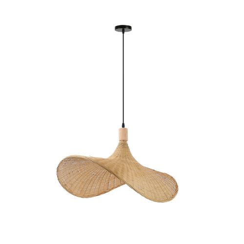 Immax BOHO SOMBRERO Design-Pendelleuchte D70cm, E27 Naturrattan (1)