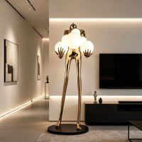 Immax SILUETTE HUMAN BALL – 180 cm – Skulptur-Stehlampe, Glasfaserkunststoff, Roségold, 6xE27 (8)