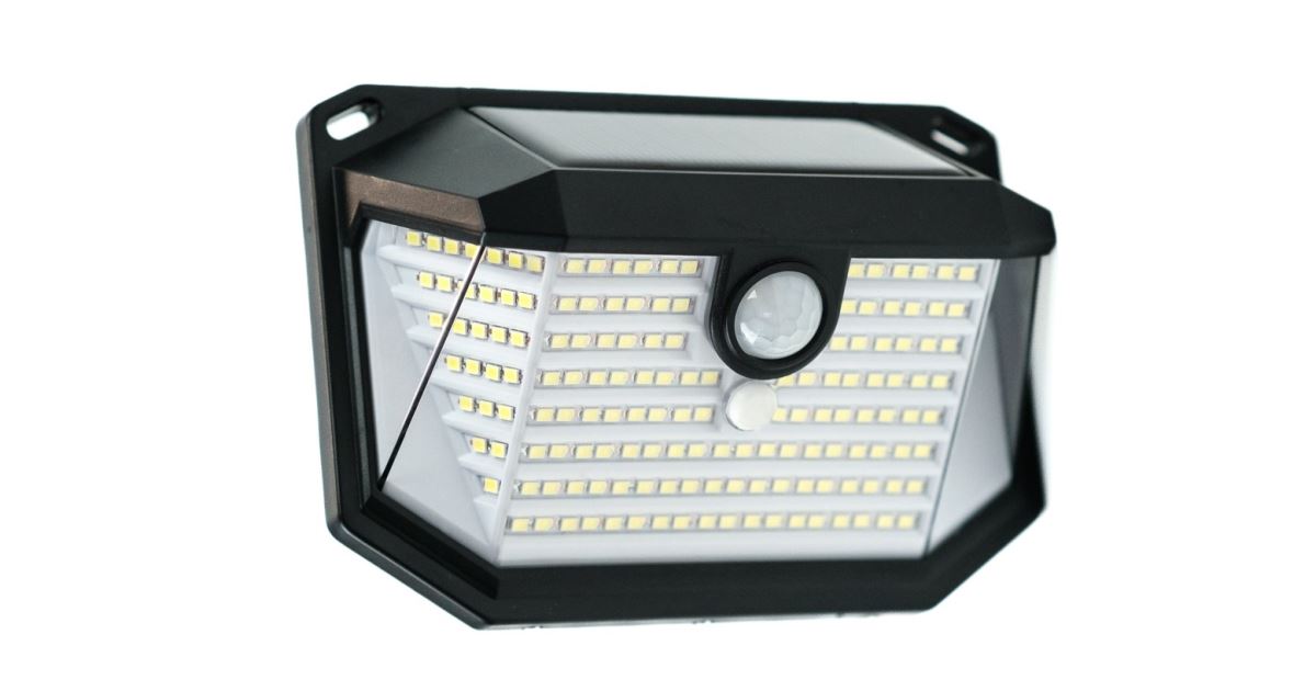 LED Solar-Wandleuchte Mit Bewegungsmelder, IP65, 3.2W 3000K – 400 Lumen, Inkl. Akku, Schwarz