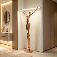 Immax SILUETTE Linea 180cm – SMART LED 16W floor-standing sculpture, lamp, fibreglass, rose gold (17)