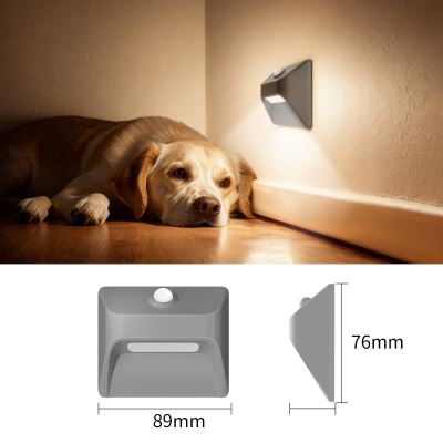 Immax STEP LIGHT kabellose Treppenbeleuchtung, PIR-Sensor, silberfarben
