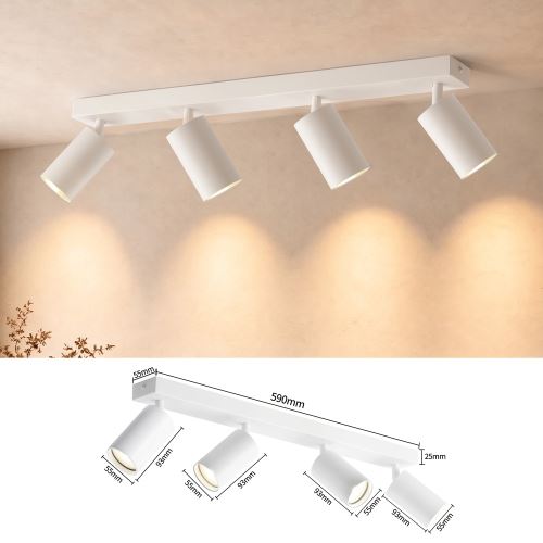 Immax PUNTO-4 ceiling wall spot light linear 4 heads GU10, white (9)