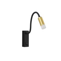 Immax GOAL design LED wall lamp with switch, 3W,138lm,4000K, BLACK+GOLD+ACRYL