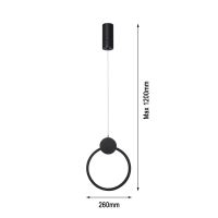 Immax NEO LITE OVALE Smart pendant luminaire black 26cm 18W Tuya WiFi with BEACON support (1)
