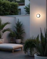 Immax LUXLINE LED-Außenleuchte, Wand- und Deckenleuchte, rund, SCHWARZ, 8 W, 3000 K, 240 V, IP54 (3)