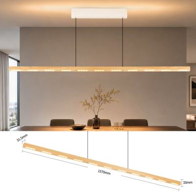 Immax NEO-MADEIRA linear ash wood 157 cm, 37 W, 3000 K, on a cable, dimmable with sensor