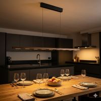 Immax NEO-MADEIRA linear walnut wood 157 cm, 37 W, 3000 K, on a cable, dimmable with a sensor (8)