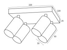 Immax NEO PUNTO-4S Smart spotlight square 4 heads, GU10 4,8W, RGB+CCT Zigbee 3.0 (7)