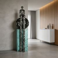 Immax SILUETTE Imperial OBR-190 cm, Skulptur, galvanisiert, GUN-Schwarz, Glasfaserverbundwerkstoff mit Sockel (15)
