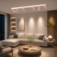 Immax PUNTO-6 Ceiling wall lamp linear 6 heads, GU10, 119cm, copper/whte (6)