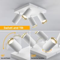 Immax PUNTO-4S ceiling wall spotlight square 4 heads, GU10, white (14)