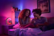 LED-Entspannungslampe Immax FLAMINGO mit QI-Aufladung, Wecker, RGB, USB-Ausgang, gold (1)