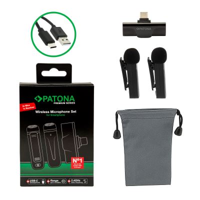 Bezdrátový mikrofon pro Smartphone USB-C s klipem Patona