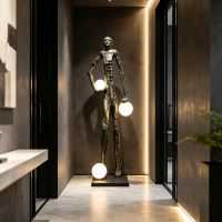Immax SILUETTE Glam Aura – 185 cm – Skulptur, Stehlampe, Bronze, Glasfaserverbundwerkstoff, 3xE27 (6)