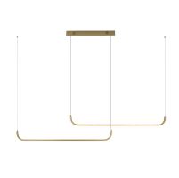 Immax NEO PATTINI Smart double pendant luminaire 160-280cm, 53W, 3640lm gold Zigbee 3.0
