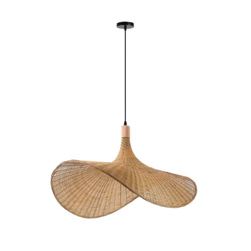 Immax BOHO SOMBRERO Design-Pendelleuchte D80 cm, E27, natürliches Rattan (1)