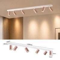 Immax PUNTO-6 Ceiling wall lamp linear 6 heads, GU10, 119cm, copper/whte (2)