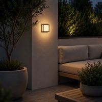 Immax LUXLINE LED-Außenleuchte, Wand- und Deckenleuchte, eckig, SCHWARZ, 8 W, 3000 K, 240 V, IP543000 K, 240 V, IP54 (5)