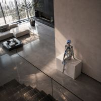 Immax SILUETTE CYBER GIRL-120 statue, shiny electroplated silver (chrome), fibreglass, 3W (5)
