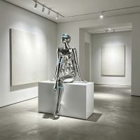 Immax SILUETTE CYBER GIRL-120 Skulptur, glänzend, galvanisiertes Silber (Chrom), Glasfaserverbundwerkstoff, 3 W (16)