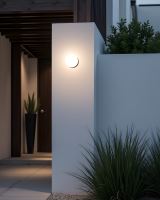 Immax LUXLINE LED-Außenleuchte, Wand- und Deckenleuchte, rund, 8 W, 3000 K, 240 V, IP54, mattes Kunststoffgehäuse (4)