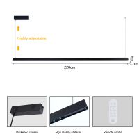 Immax NEO-MADEIRA schwarz Holz linear 202cm44W auf Schnur Tuya WIFI BEACON CCT dimmbar