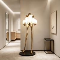 Immax SILUETTE HUMAN BALL – 180 cm – Skulptur-Stehlampe, Glasfaserkunststoff, Roségold, 6xE27 (9)