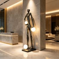 Immax SILUETTE Glam Aura – 185 cm – Skulptur, Stehlampe, Bronze, Glasfaserverbundwerkstoff, 3xE27 (4)