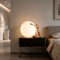 Immax SILUETTE Moon Lady – 53 cm, Skulptur, Dekorationslampe in Roségold, Glasfaserverbundwerkstoff, 1xE27 (2)