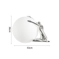 Immax SILUETTE Moon Lady 53 – sculpture, decorative lamp, shiny silver (chrome), fibreglass, 1xE27